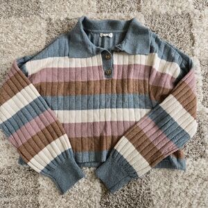 Striped Rugby Crop Sweater